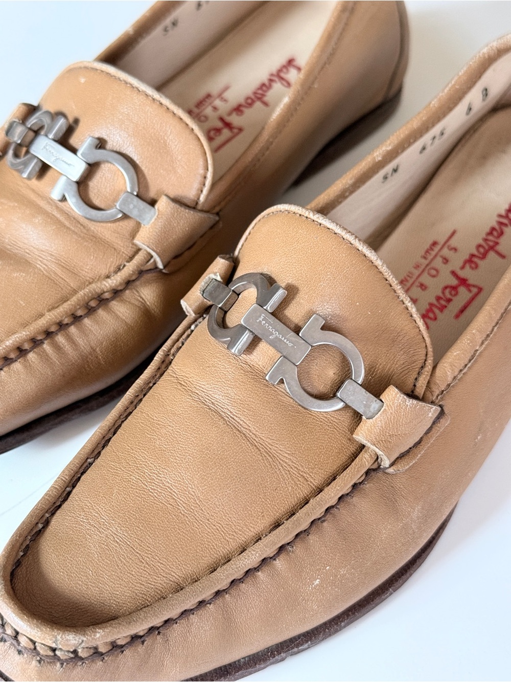 Salvatore FerragamoLeather Loafers with Silver Gancini Hardware - Picture 8 of 16